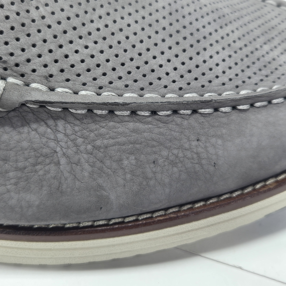 Johnston & Murphy Hodges Perforated Men's Gray Nubuck Leather Loafers Size 13 - Picture 12 of 15